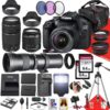 Canon EOS 2000D / Rebel T7 DSLR Camera Canon EF-S 18-55mm F/3.5-5.6 DC III Zoom, EF 75-300mm f/4-5.6…