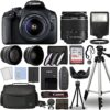 Canon Cameras EOS 2000D / Rebel T7 Digital SLR Camera Body w/Canon EF-S 18-55mm f/3.5-5.6 Lens 3 Len…