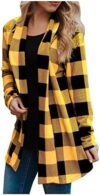 Womens Flannel Cardigan Buffalo Plaid Jacket Trendy Casual Loose Long Sleeve Kimono Fashion Fall Out…