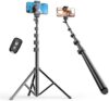 EMART 62’’ Tripod for iPhone, Adjustable Cell Phone Travel Tripod Stand with Remote for Video Record…