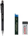 Faber-Castell Apollo 0.7mm Set – Gold Mechanical Pencil, 2B Super-Polymer Fineline Lead, Dust-Free E…