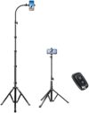 Elitehood 81″ Tall Flexible Tripod Stand for iPhone with 17in Adjustable Gooseneck with Remote Compa…