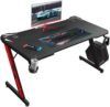 Homall Gaming Desk, Computer Desk with Carbon Fiber Surface, Gaming Table Z Shaped PC Gaming Worksta…