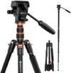 GEEKOTO Video Tripod Fluid Head,Professional Camera Tripod for DSLR,Monopod Aluminum 77″ for Video C…