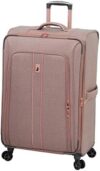 LONDON FOG Newcastle Softside Expandable Spinner Luggage, Rose Charcoal Herringbone, Checked-Large 2…