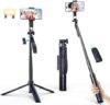 Marchpower 67” Tripod for Cell Phone, Selfie Stick Tripod for iPhone Android with Remote and Light,…