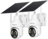 SEHMUA 2K Solar Security Cameras Wireless Outdoor, 2 Pack 360° View Pan/Tilt WiFi Security Camera Ou…