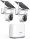 Security Cameras Wireless Outdoor Home System, 2 Camera Kit, No Subscription Fees, Solar Powered, Lo…