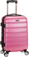 Rockland Melbourne Lightweight Expandable Hardside Spinner Wheel Luggage in Pink