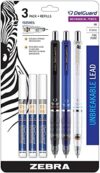 Zebra Pen DelGuard Mechanical Pencil, Fine Point, 0.5mm, Black/Blue/White Barrel, Lead Refills, Refi…