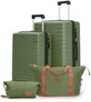 Luggage Sets 4 Piece, Suitcases with Wheels, PP Hard Case Luggage with Upgraded Shock-absorbing Spin…