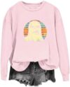 Womens Retro Halloween Sweatshirt Oversized Spooky Season Sweatshirts Cute Ghost Graphic Casual Fall…