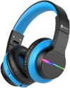 iClever BTH12 Kids Bluetooth Headphones,Colorful LED Lights Wireless Kids Headphones,74/85/94dB Volu…