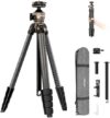 NEEWER LITETRIP LT35 61″ Travel Tripod Carbon Fiber w Pan Tilt Low Profile Ball Head, Arca QR Plate …
