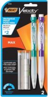 BIC Velocity Max Mechanical Pencils, With Colorful Barrel, Medium Point (0.7mm), 2-Count Pack Mechan…