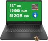 HP 14 Business Laptop Computer 14″ HD BrightView Touchscreen AMD Quad-core Ryzen 3 5300U Processor (…