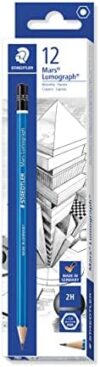 Staedtler Mars Lumograph 2H Graphite Art Drawing Pencil, Medium Hard, Break-Resistant Bonded Lead, 1…