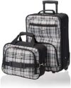 Rockland Fashion Softside Upright Luggage Set, Expandable, Black Plaid, 2-Piece (14/19)