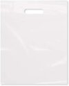 Purple Q Crafts Plastic Bag With Die Cut Handle Bag 12″ x 15″ White Plastic Merchandise Bags 100 Pac…