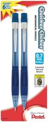 Pentel Quicker Clicker Automatic Pencils, 0.7mm, Transparent Blue Barrel and Purple Barrel, Pack of …