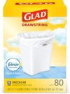 Glad Medium Kitchen Drawstring Trash Bags, 8 Gal, Fresh Clean Scent, 80 Ct (Package May Vary)