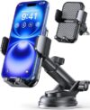 3-in-1 Car Phone Holder [122+LBS Strongest Suction & Stable Clamp Arm] 360° Adjustable Car Phone Mou…