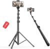 EMART 52’’ Tripod for iPhone, Adjustable Cell Phone Travel Tripod Stand with Remote for Video Record…