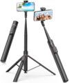 TONEOF 66″ Automatic Tripod,Auto-Open Phone Tripod Stand with Magnetic Rechargable Remote,Selfie Sti…
