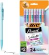 BIC® Xtra-Smooth Mechanical Pencils, Medium Point, 0.7 mm, #2 Lead, Assorted Pastel Barrel Colors, P…