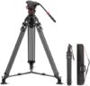 NEEWER LL36 78″ Video Tripod with Fluid Head, One Step Fast Lock Carbon Fiber DSLR Tripod, Professio…