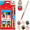 Faber-Castell World Colors Ecopencils – 15 Colored Pencils & Grip Trio Pencil Sharpener (Sharpener C…