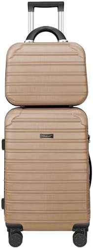 Carry On Luggage 22x14x9 Airline Approved Suitcase 2 Piece Set PC+ABS with TSA Lock Hardshell Travel…