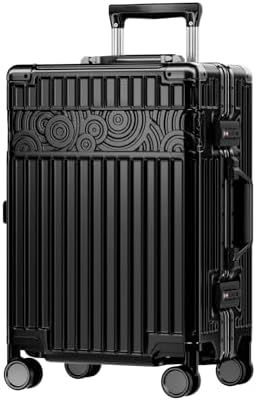 Krute Carry On Luggage with Aluminum Frame Zipperless Luggage with 8 Wheels 20inch Hard Shell Suitca…