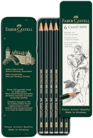 Faber-Castell – Castell 9000 Art Set Pencil (Pack of 6), Green
