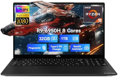 NIMO 17.3 FHD IPS Business Gaming Laptop, 8-Cores AMD Ryzen9 Pro 6950H 680M Video(Beat i9-10900, up …