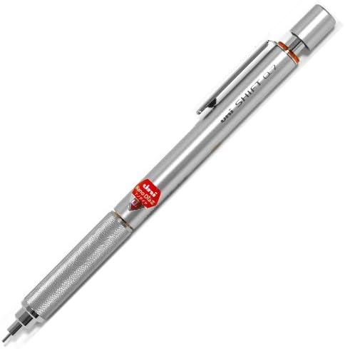 Uni M71010.26 Shift Pipe Lock Drafting 0.7mm Pencil, Silver Body with Orange Accent (M71010.26)