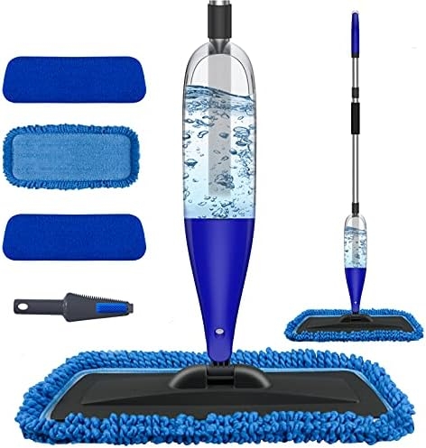 Spray Mop for Floor Cleaning with 3pcs Washable Pads – CLDREAM 800 ml Refillable Microfiber Dust Mop…