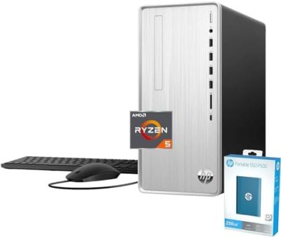 HP Pavilion TP01 Desktop Computer, AMD Ryzen 5 5600G, 32GB