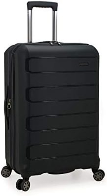 Traveler's Choice Pagosa Indestructible Hardshell Expandable Spinner Luggage, Black, Check-in