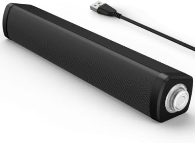 LENRUE Computer Speakers for Desktop Monitor, PC Speakers with Knob