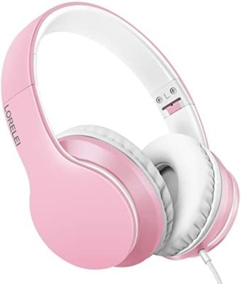 LORELEI X6 Over-Ear Headphones with Microphone, Lightweight Foldable & Portable