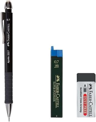 Faber-Castell Apollo 0.7mm Set - Gold Mechanical Pencil, 2B Super-Polymer