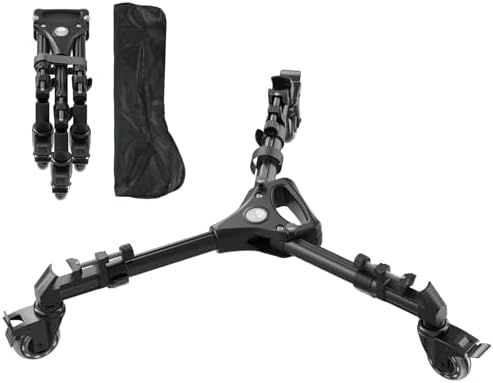 SIRUI Photography Tripod Dolly, Heavy Duty Universal Tripod Wheels with 3″ Rubber Wheel, Adjustable …