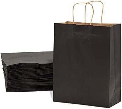 Prime Line Packaging 10x5x13 100 Pack Medium Black Gift Bags