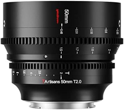 7artisans 50mm T2.0 Cine Lens for Sony E Mount Camera,Full
