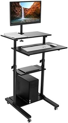 Mount-It! Mobile Computer Cart with Monitor Mount for Screen up