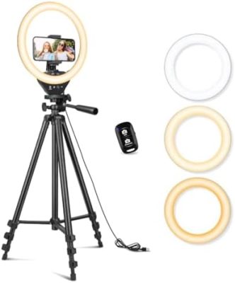 Sensyne 10'' Ring Light with 50'' Extendable Tripod Stand, LED