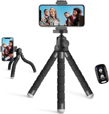 UBeesize Phone Tripod, Portable and Flexible Tripod with Wireless Remote