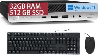 HP EliteDesk 800 G5 Mini Business Desktop PC, Core i5-9500T