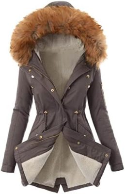 Plus Size Quilted Jackets for Women Warm Thicken Fleece Lined
